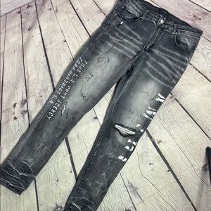 Amiri Distressed Grey washed Jeans